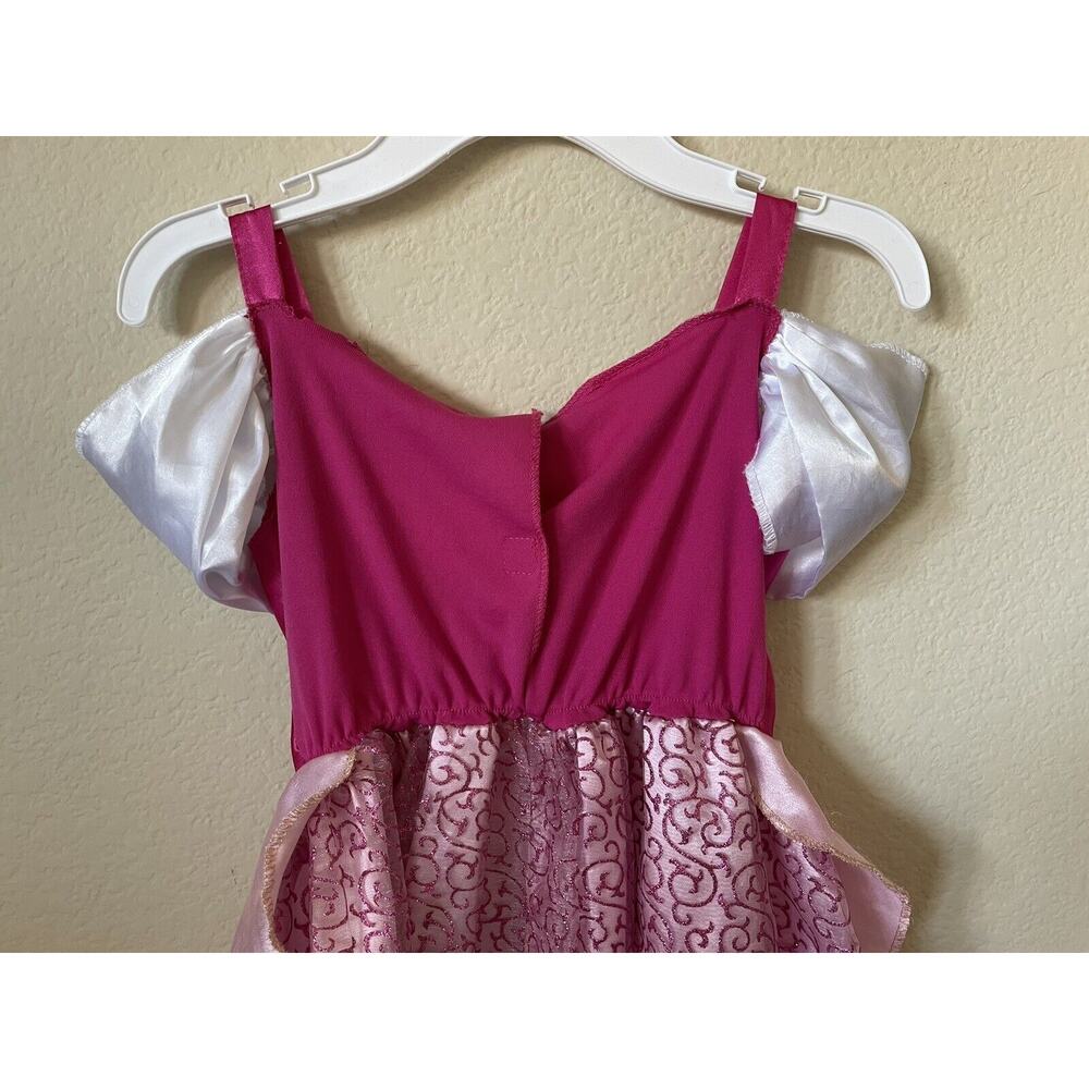 Disney Sleeping Beauty Princess Aurora Pink Short Sleeve Costume Dress Size 4-6X - Picture 8 of 11